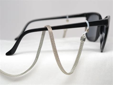 antique silver metal eyeglass chain for men reading glasses