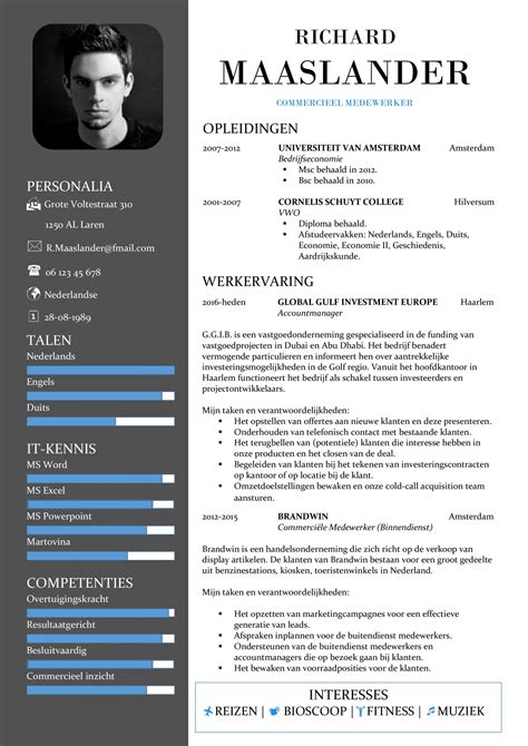 Put simply, proper cv format can make all of the difference between a recruiter reading your cv in full or simply moving it to the bottom of the pile. CV Sjabloon York | Unieke Gratis CV Template | Inhoud ...