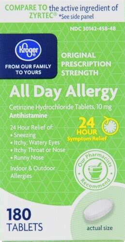 Kroger 24 Hour All Day Allergy Tablets 180 Count 180 Ct Kroger