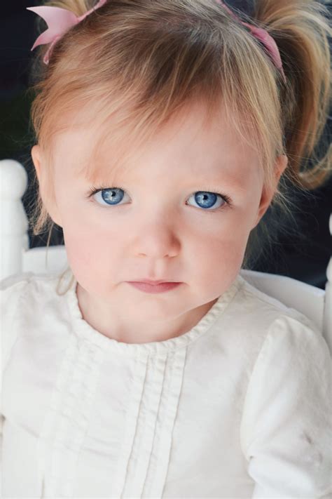 Little Girl Blue Eyes Blonde Hair Toddler Girl Baby Girl