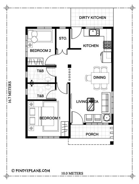Simple 2 Bedroom House Plans With Dimensions