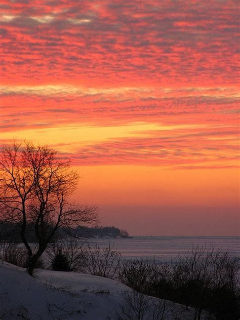 Pastel Winter Sunset Ashtabula Ohio Mark K Beautiful Sunset