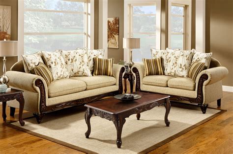 Doncaster Tan Fabric Living Room Set From Furniture Of America Sm7435