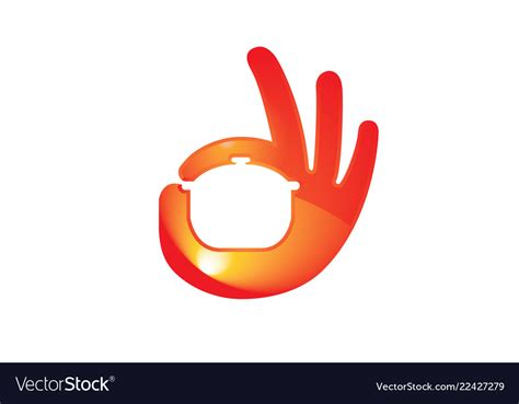 Delicious Tasty Hand Symbol Logo Royalty Free Vector Image