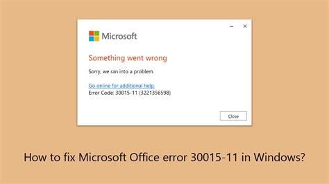 How To Fix Microsoft Office Error 30015 11 In Windows