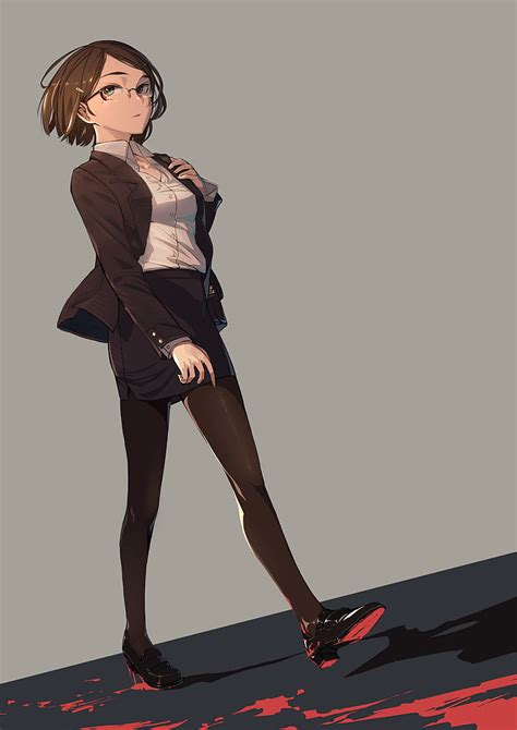 X Px P Free Download Anime Anime Girls Business Suit Skirt Short Hair