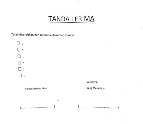 Tanda Terima Dokumen Tanda Terima Berkas Pdf Document Buat Dan Cetak Tanda Terima Yang