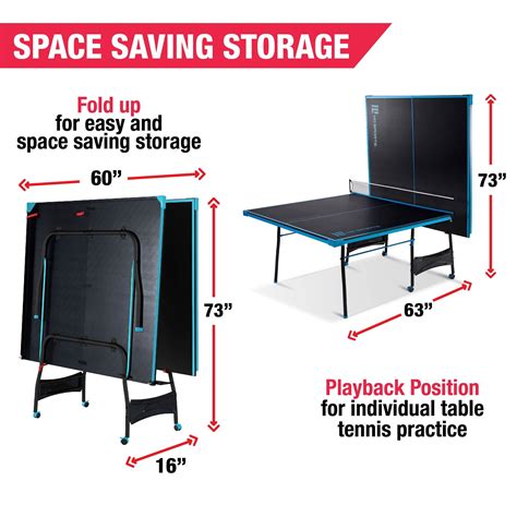 Md Sports Official Size Foldable Indoor Table Tennis Table With Paddle