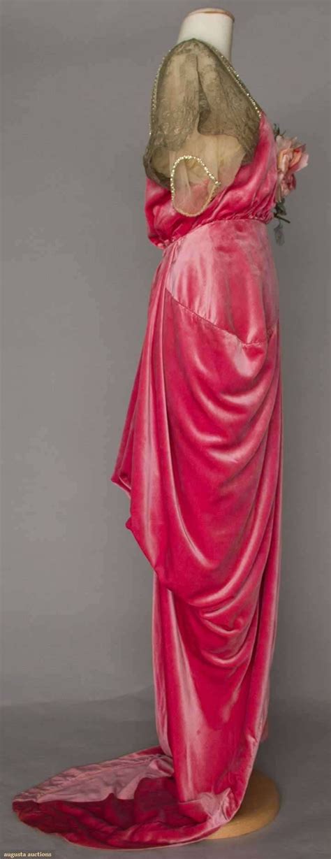 Ephemeral Elegance Velvet Hobble Skirt Evening Dress Ca 1910 14 Via