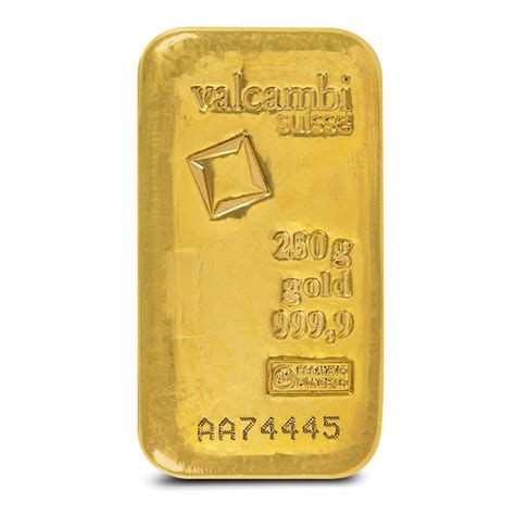 250 Gram Valcambi Cast Gold Bar New W Assay L Bgasc