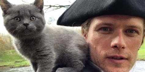 Outlander S Sam Heughan Introduces Adso The Cat In A New Photo