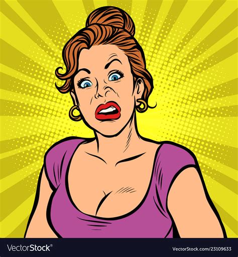 Woman With A Funny Surprised Face Royalty Free Vector Image