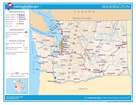 Large detailed map of Washington state. Washington state large detailed ...