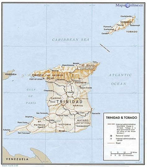 Mapa Trinidadu A Tobaga MapaOnline Cz