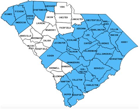 Counties In South Carolina That I Have Visited Twelve Mile Circle