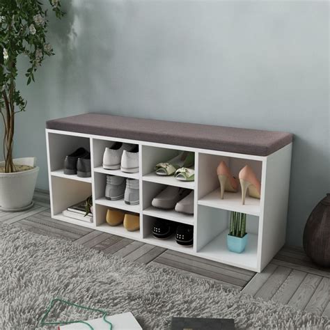 Vom klassischen schuhschrank in weiß oder eiche über die schuhkommode in buche bis zum schuhkipper in angesagter hochglanzoptik finden sie bei uns schnell und günstig den perfekten schrank für ihre lieblingsschuhe. Schuhschrank Schuhbank Sitzbank 10 Fächer weiß (mit ...