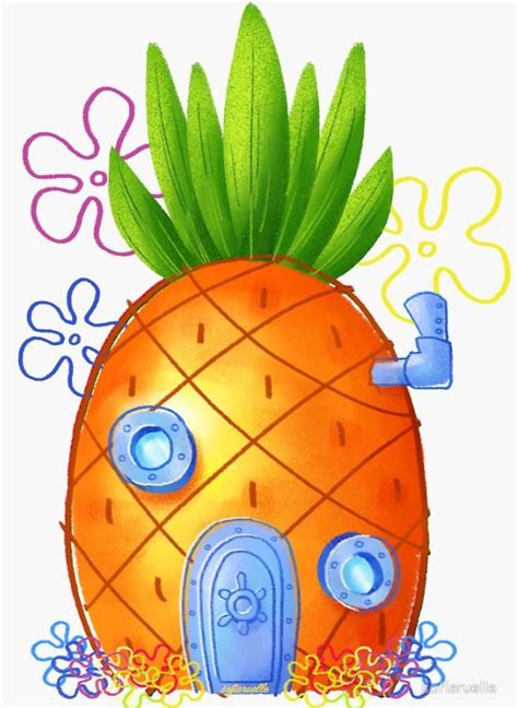 Pineapple Under The Sea Sticker By Sofiaruelle Spongebob Drawings