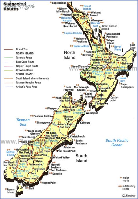 New Zealand Map Tourist Attractions