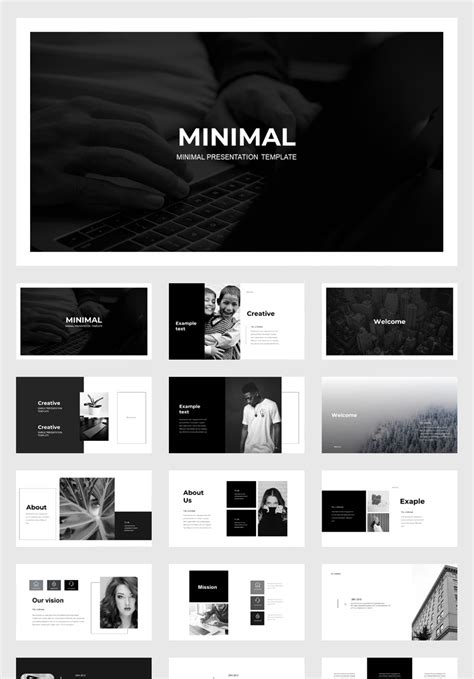 Black And White Presentation Powerpoint Template