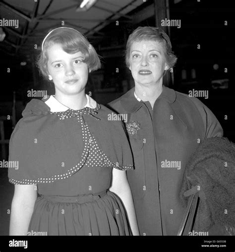 Bette Davis And Her 11 Year Old Daughter Barbara Davis Merrill Leave Victoria Station London