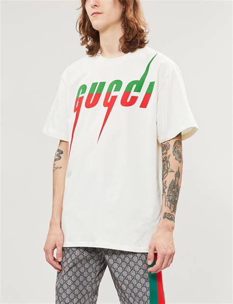 Guccit Shirt With Gucci Blade Print Gorgas Gob Pa