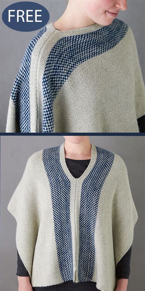 Free Knitting Pattern For 1 Piece 2 Row Repeat Poncho Poncho Knitting