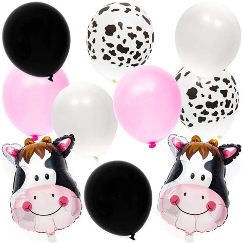 62 Packs Farm Animal Cow Print Balloons 18 For Kids Birthday Party
