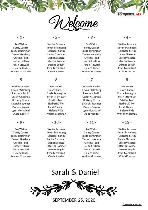 8 Wedding Seat Chart Template Perfect Template Ideas