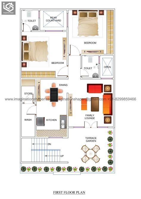 Duplex House First Floor Plan Design636