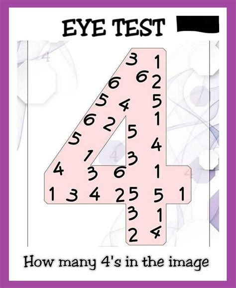 How Many 4s Do You See Eye Test Puzzle With Answer