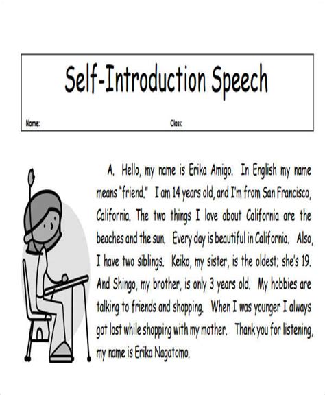 Introducing Yourself Speech Example