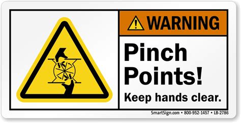 Warning Pinch Points Keep Hands Clear Label Sku Lb 2786