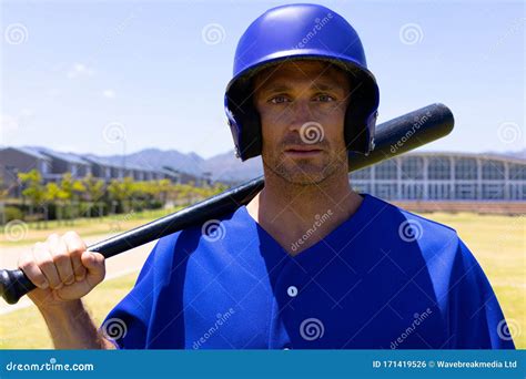 Baseball Player Looking At Camera Stock Photo Image Of Male Athlete