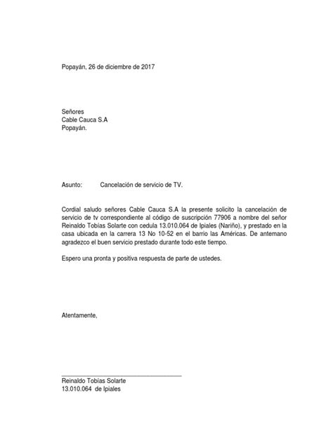 Modelo Carta De Retiro De Servicios Pdf