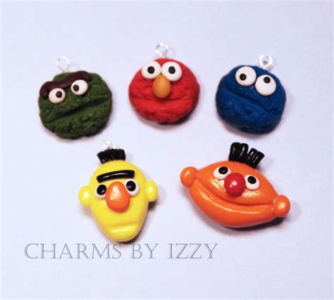 Sesame Street Charms Set Elmo Oscar Cookie Monster Bert And Ernie