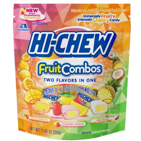 Morinaga Hi Chew Fruit Combos Chewy Candy Mix Stand Up Pouch With Strawberry Lemonade 1165 Oz