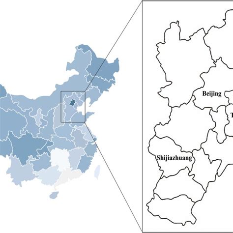 The Geographical Location Map Of Beijing Tianjin And Shijiazhuang