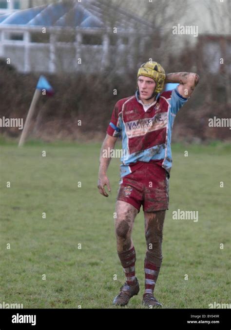 Muddy Rugby Player Bude Cornwall Uk Stock Photo Royalty Free Image