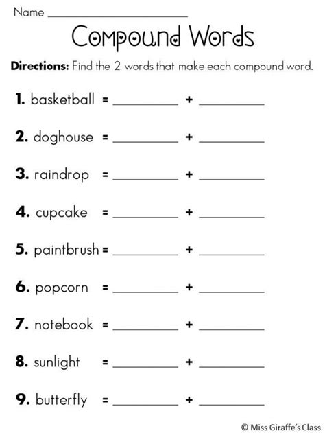 Compound Words Game Worksheets 99worksheets Gambaran