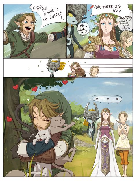 The Legend Of Zelda Twilight Princess Link Princess Zelda Midna And Ilia Hugs Work