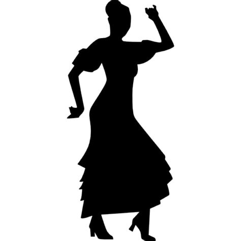 Bailarina De Flamenco Mujer Silueta Descargar Iconos Gratis