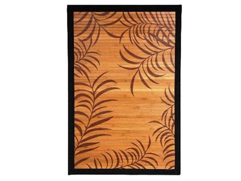 Bamboo Rug Tropical Leaf Design Choice Of 3 Sizes Decorate With