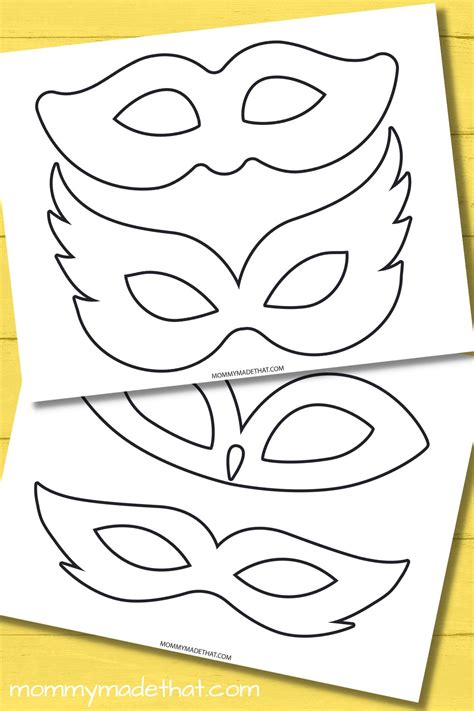 Masquerade And Mardi Gras Mask Templates Free Printables