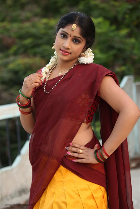 South actresses in saree biography. Telugu Actress Gagana in Half Saree Photos - South Indian ...