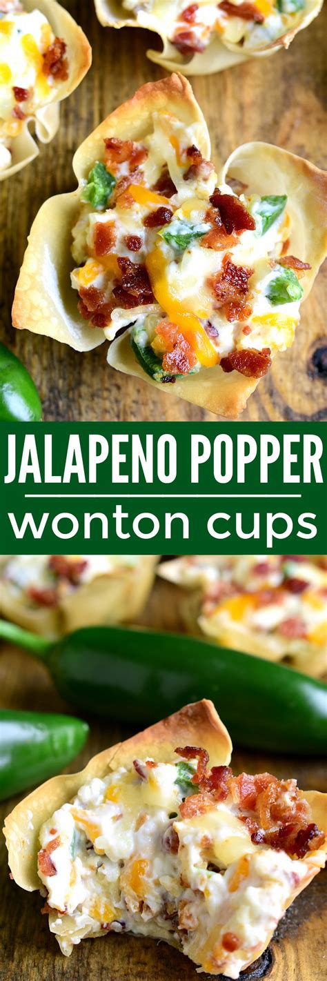 Jalapeño Popper Wonton Cups Recipe Recipes Easy Appetizer Recipes