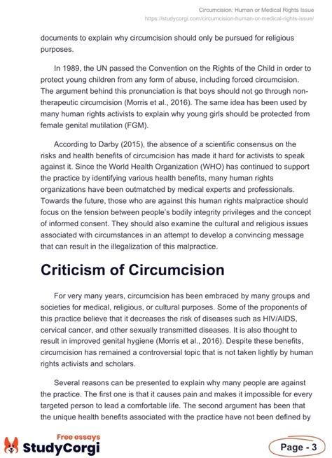 Circumcision Human Or Medical Rights Issue Free Essay Example