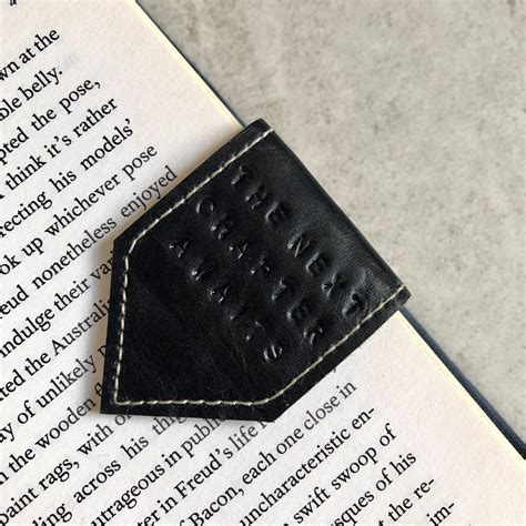 Personalised Magnetic Bookmark Black Leather Bookmark With Etsy Uk