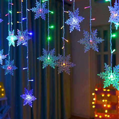 Multicolor Snowflakes Led Snowflake Fairy String Curtain Window