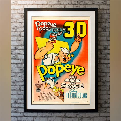 Popeye The Ace Of Space 1953 Original Movie Poster Vintage Film