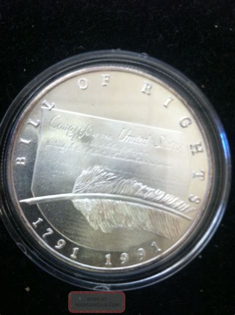 1791 1991 Bill Of Rights Commemorative Silver Coin 1 Troy Oz 999
